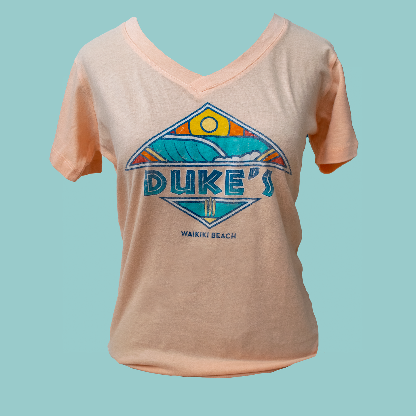 Women's 'Trigon" V-Neck Tee, Melon
