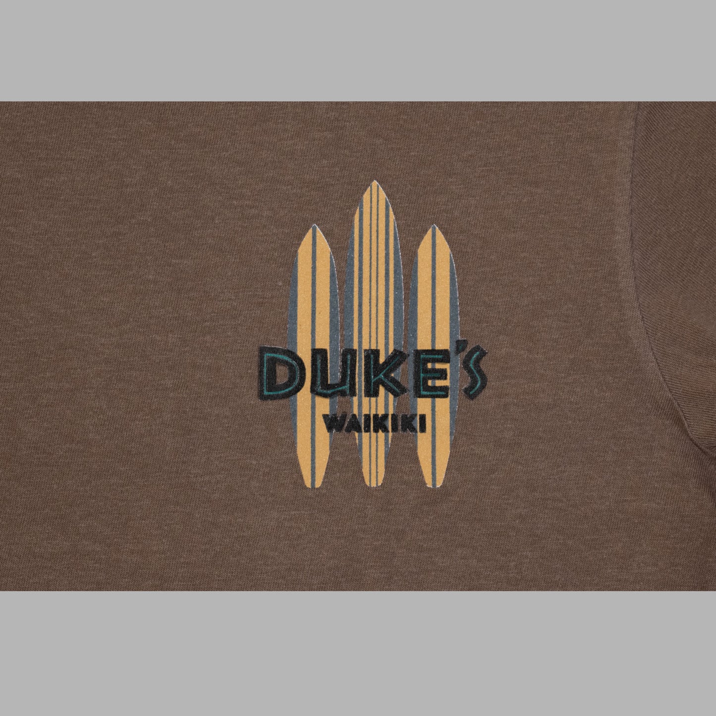 "Two Tone Baords" Classic Duke's Waikiki Tee, Expresso