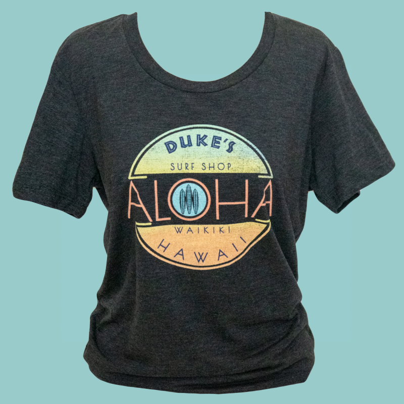 Women's "Lolo" Scoop Neck Tee, Black Heather