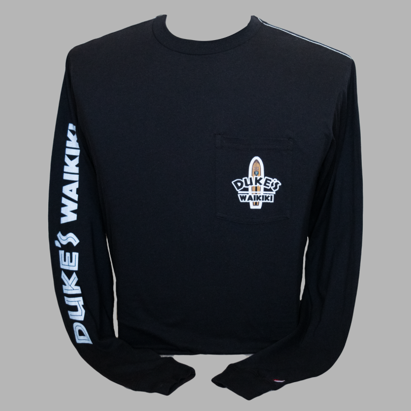 "Ekahi" Pocket Long Sleeve Tee, Black