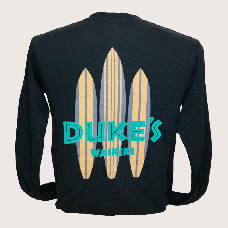 "Two Tone Boards" Long Sleeve Tee, Black