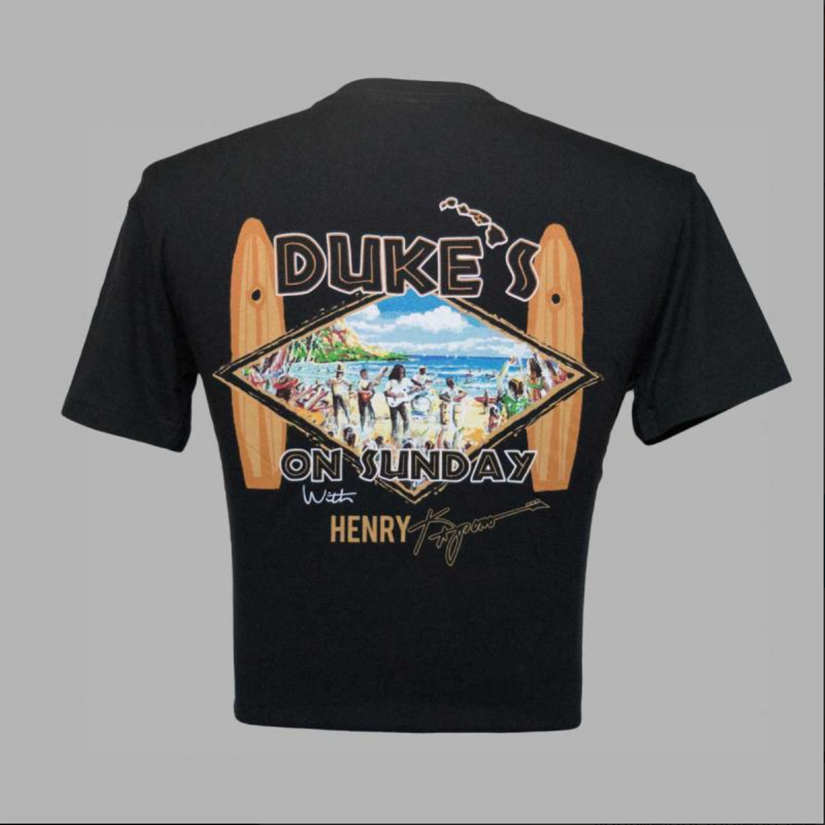 "Duke's on Sunday" Tee, Black Heather